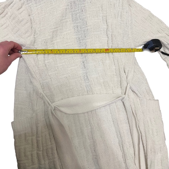 Natori Textured Knit Belted Cardigan Sweater Robe Style Ivory Medium - Picture 5 of 7